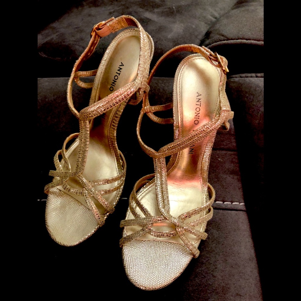 Antonio Melani gold strappy heel